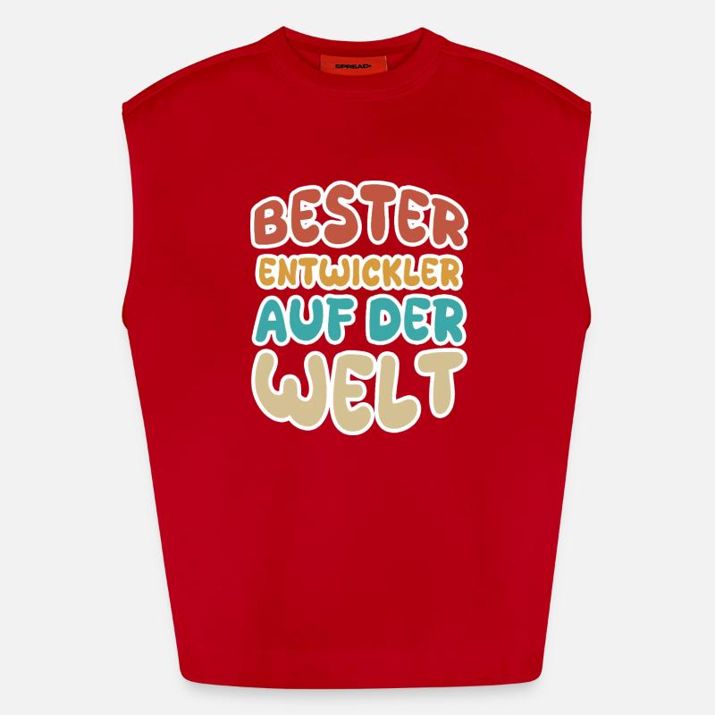Calling Developer - Heavyweight Oversized Organic Tank Top Made in EU - red