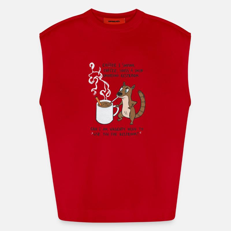 Kaffee Notfall Beutier Eichhörnchen Kippe  Heavyweight Oversized Organic Tank Top Made in EU