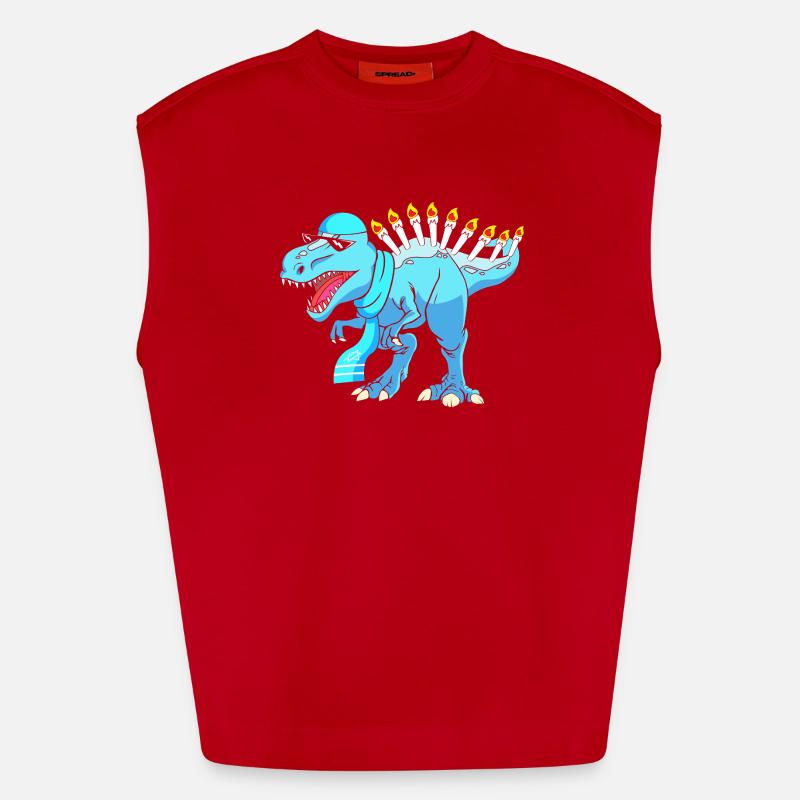 Hanoukka Hanoukka Hanoukka - Débardeur bio épais oversize fabriqué en UE - rouge