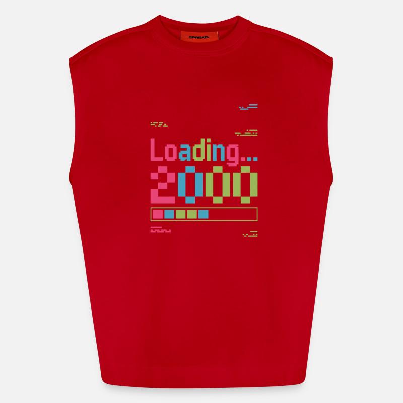 Loading 2000 pixel loading screen - Heavyweight Oversized Organic Tank Top Made in EU - red