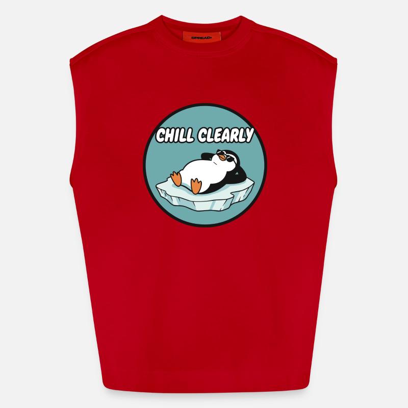 Chill Clearly Pinguin auf Eis Heavyweight Oversized Organic Tank Top Made in EU