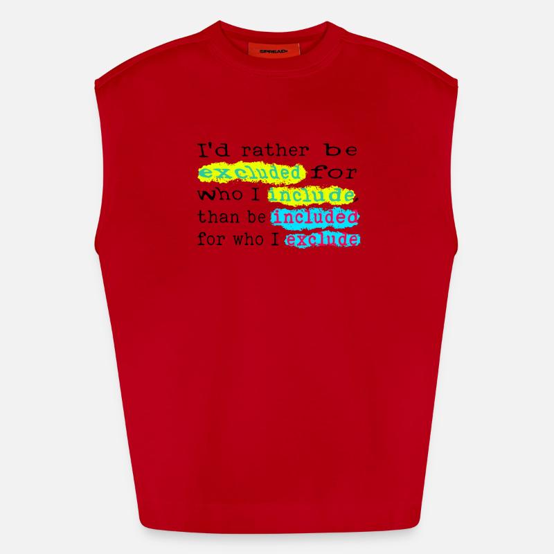 Include, don't exclude! - Heavyweight Oversized Organic Tank Top Made in EU - Rot