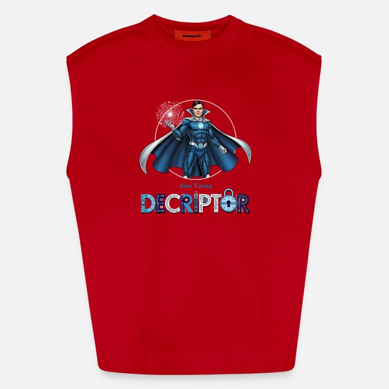 Hero Coder Decryptor - Heavyweight Oversized Organic Tank Top Made in EU - red