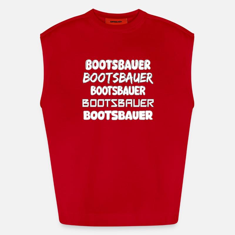 Constructeurs de bateaux - Débardeur bio épais oversize fabriqué en UE - rouge