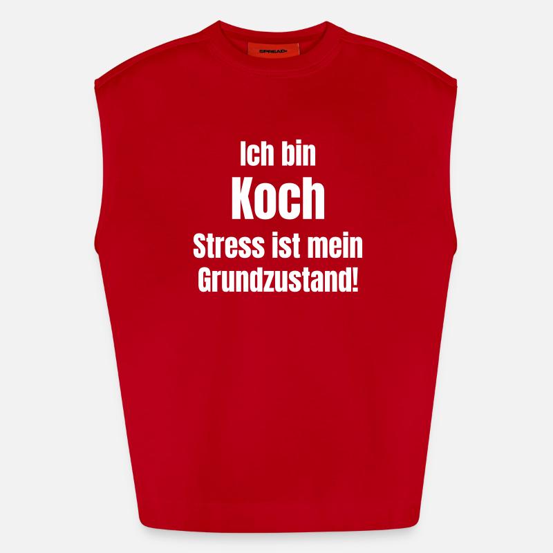 Chef Stress Basic Condition - Heavyweight Oversized Organic Tank Top Made in EU - red