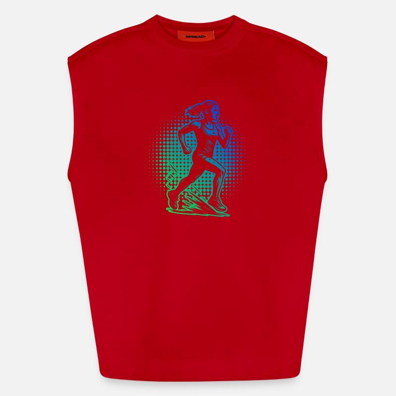 Conception compacte pour la course automobile - Débardeur bio épais oversize fabriqué en UE - rouge