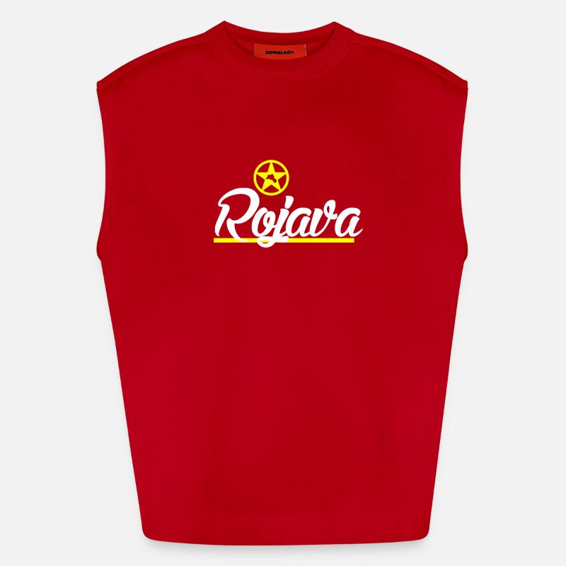 Rojava kurd - Heavyweight Oversized Organic Tank Top Made in EU - red