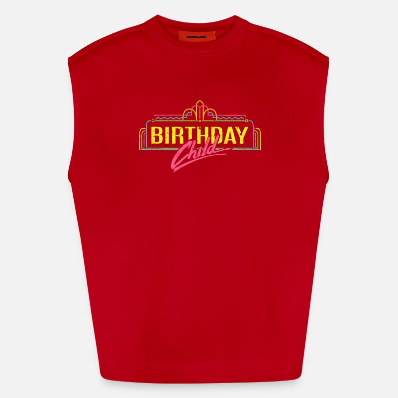 Birthday - Heavyweight Oversized Organic Tank Top Made in EU - red