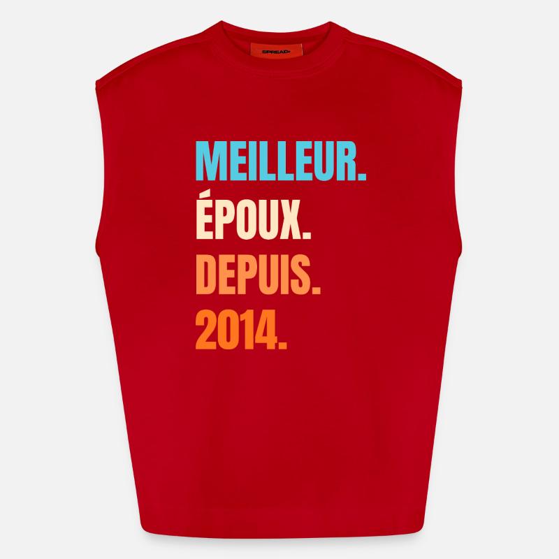 Bester Ehemann seit 2014 Geschenk-Ehemann - Heavyweight Oversized Organic Tank Top Made in EU - Rot