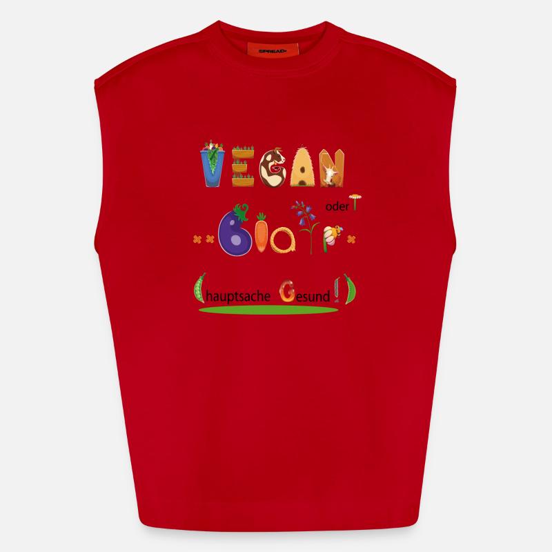 Vegan oder Bio - Heavyweight Oversized Organic Tank Top Made in EU - Rot