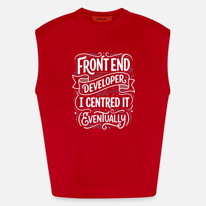 Frontend developer centered - Heavyweight Oversized Organic Tank Top Made in EU - red