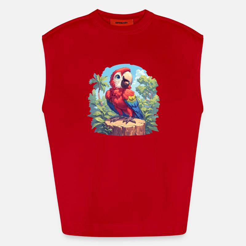 Macaw's Era - Heavyweight Oversized Organic Tank Top Made in EU - red