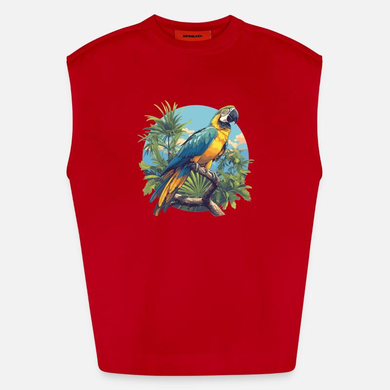 Macaw's Era - Heavyweight Oversized Organic Tank Top Made in EU - red