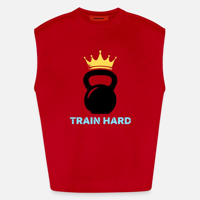 Kettlebell Crown Train Hard Heavyweight Oversized Organic Tank Top Made in EU