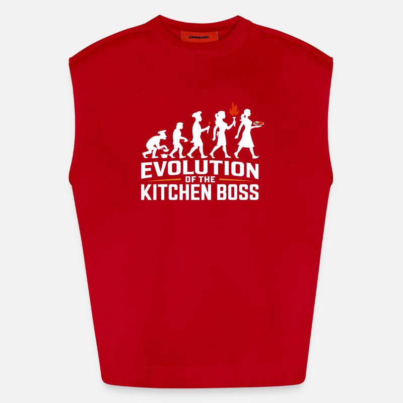 Chef Evolution - Heavyweight Oversized Organic Tank Top Made in EU - red