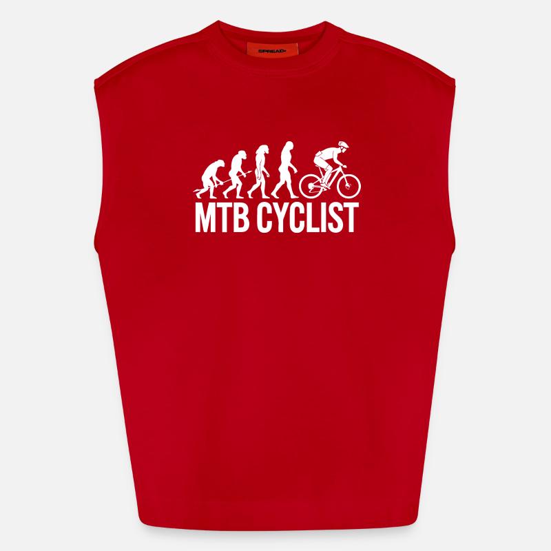 Evolution einer MTB-Radfahrer-Silhouette - Heavyweight Oversized Organic Tank Top Made in EU - Rot