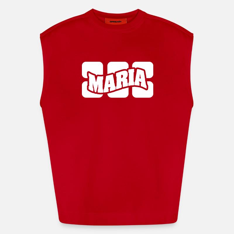 Maria - Heavyweight Oversized Organic Tank Top Made in EU - red