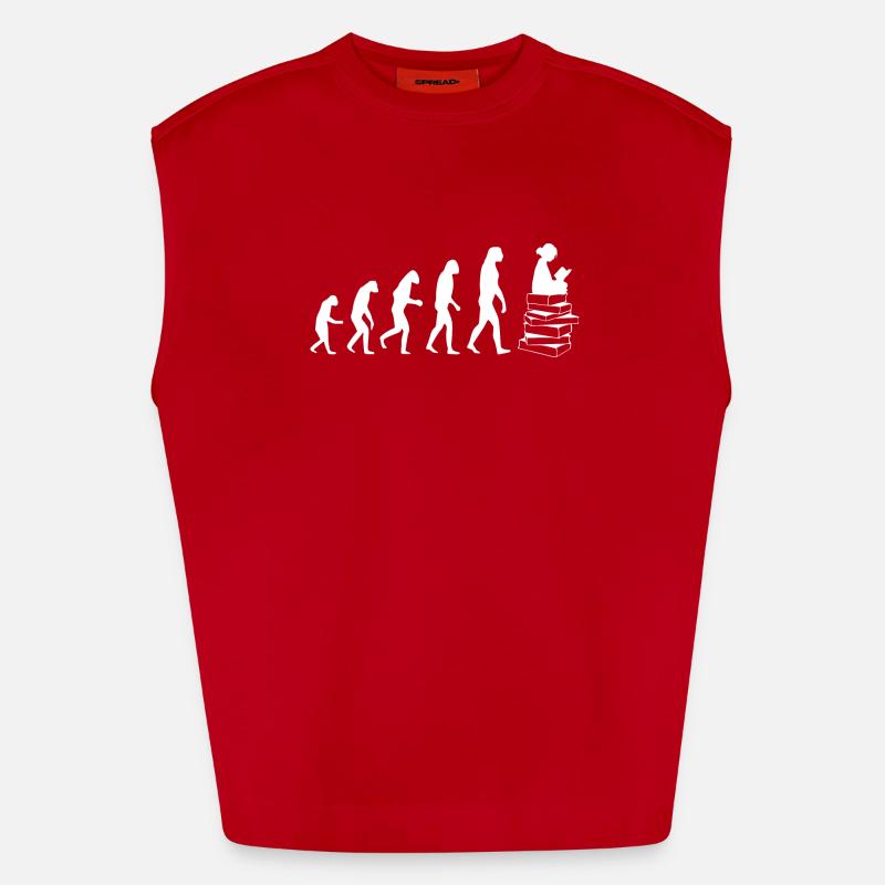 Read evolution white - Heavyweight Oversized Organic Tank Top Made in EU - red