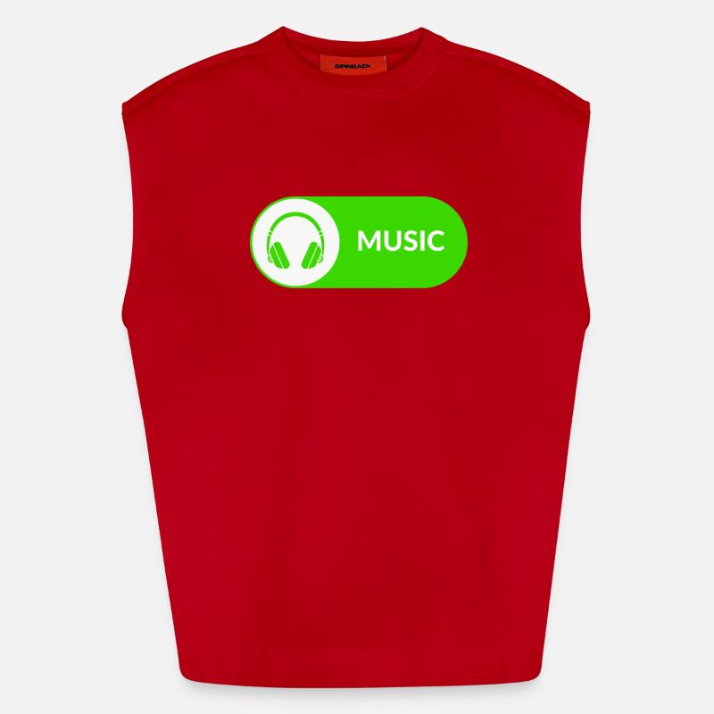 Music-Button Heavyweight Oversized Organic Tank Top Made in EU