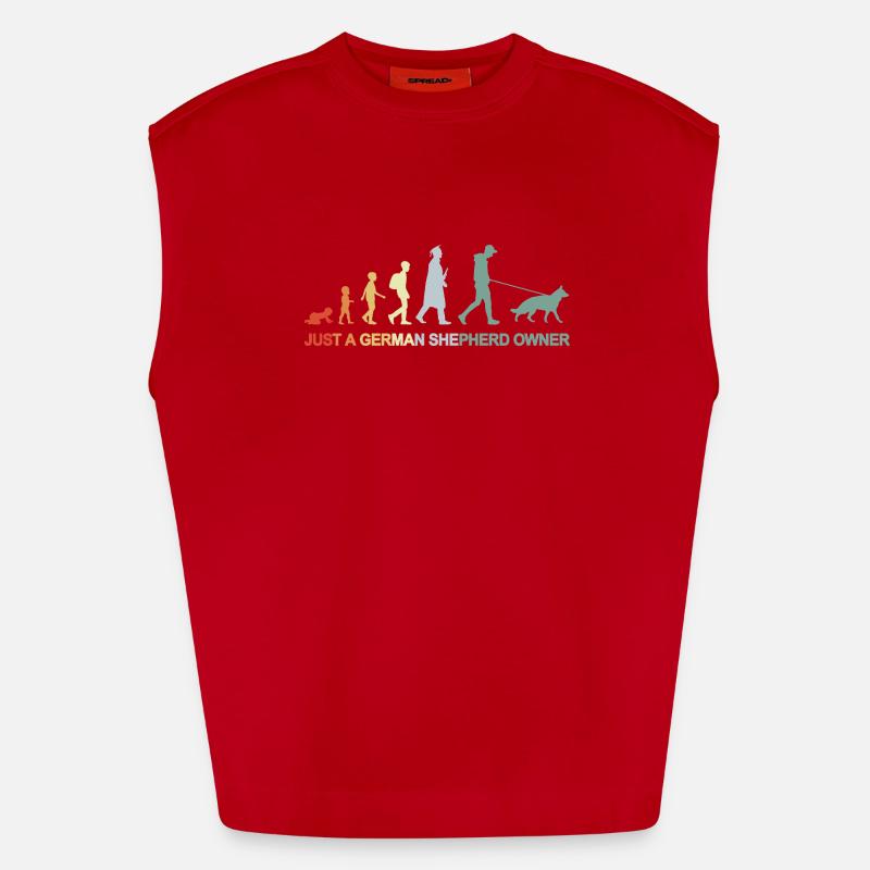 Evolution German Shepherd Owner - Heavyweight Oversized Organic Tank Top Made in EU - red