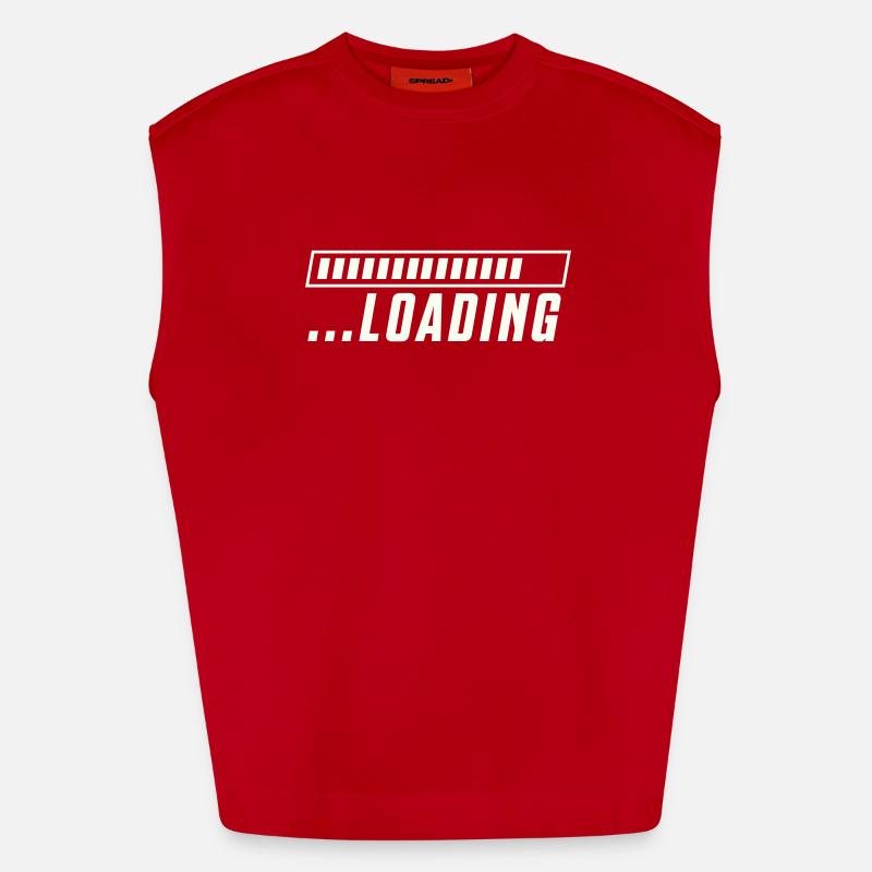 Loading Bar Loading Progress - Heavyweight Oversized Organic Tank Top Made in EU - red