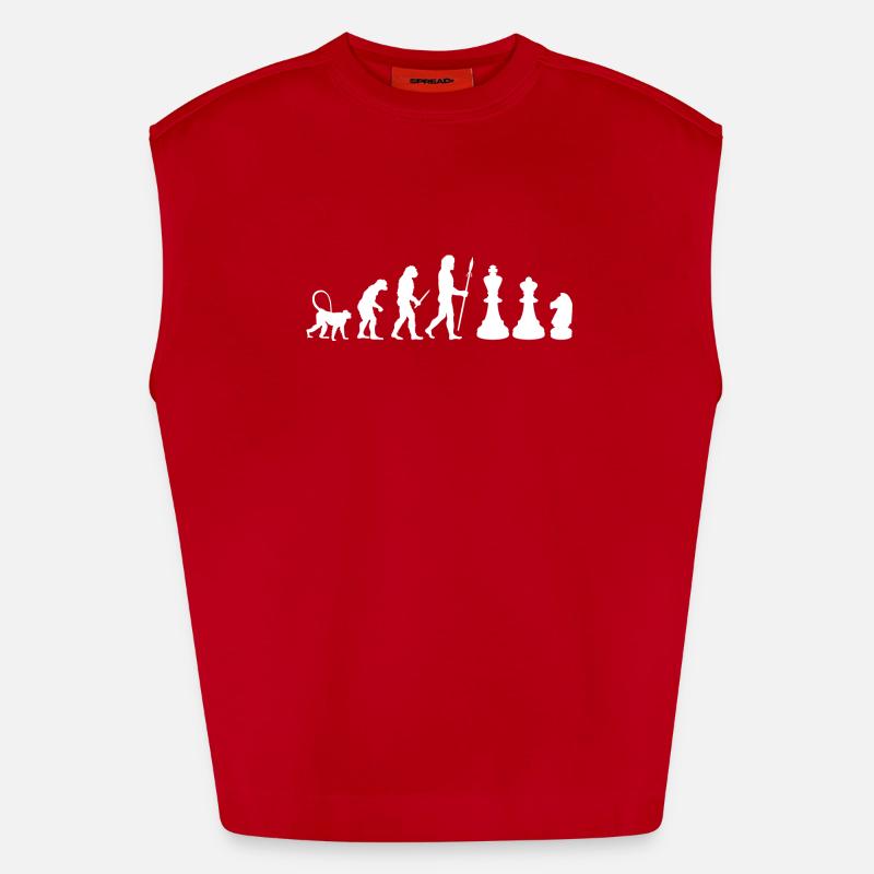 Chess Evolution - Heavyweight Oversized Organic Tank Top Made in EU - red