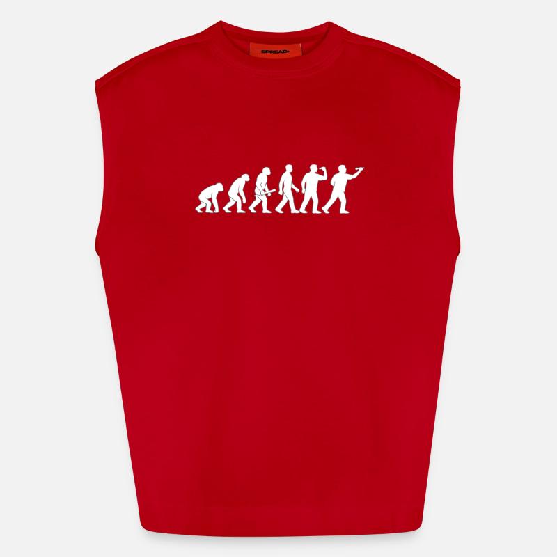 Evolution der Technik - Heavyweight Oversized Organic Tank Top Made in EU - Rot