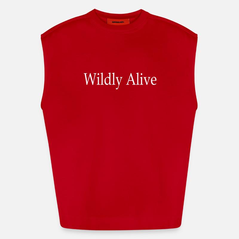 Wildly Alive - Heavyweight Oversized Organic Tank Top Made in EU - red