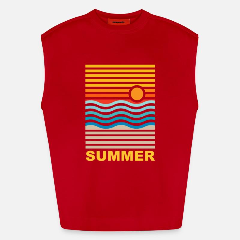 summer - Heavyweight Oversized Organic Tank Top Made in EU - red