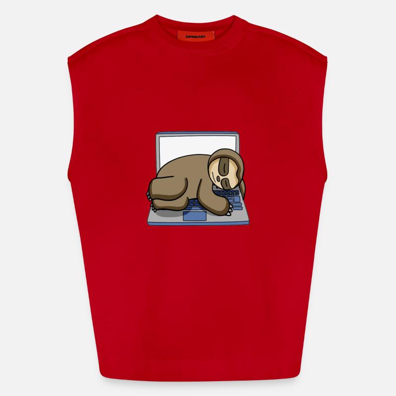 Computer Nerd Programmer Gift - Heavyweight Oversized Organic Tank Top Made in EU - red