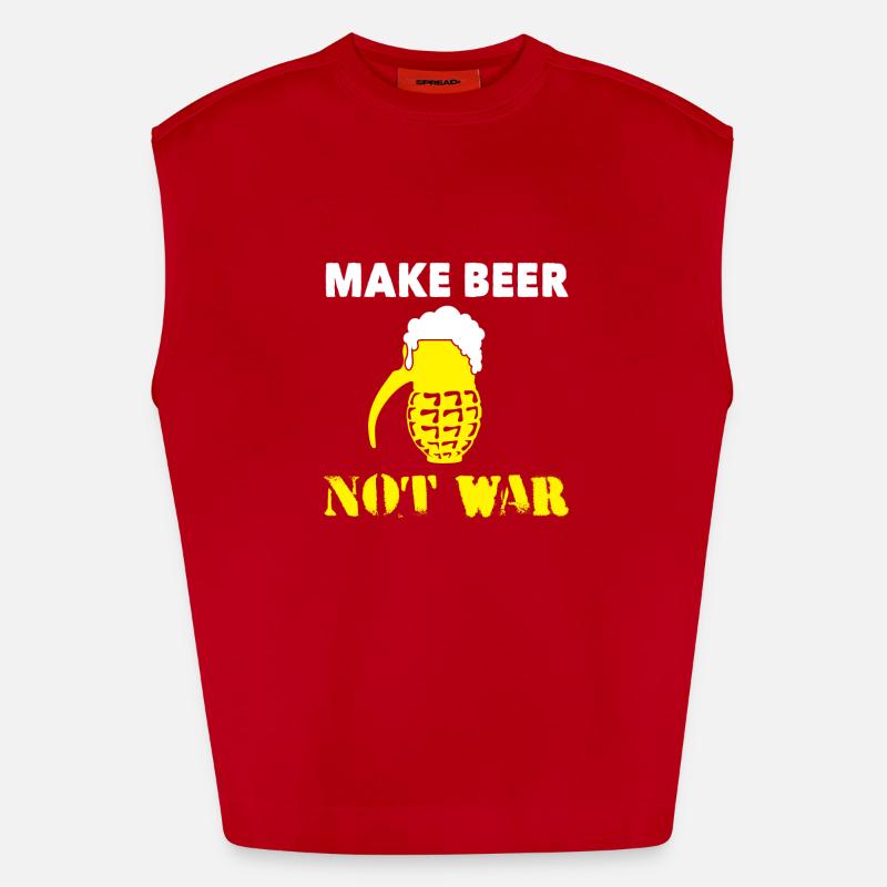 Bier Handgranate Frieden Krieg Statement Geschenk Heavyweight Oversized Organic Tank Top Made in EU