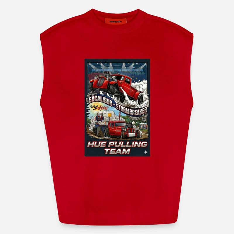 Tshirt_Hue_Pulling_Team - Heavyweight Oversized Organic Tank Top Made in EU - red
