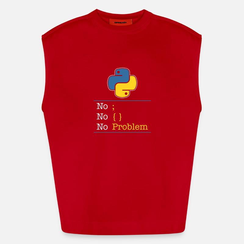 Python nie ma problemu - Ekologiczny tank top oversize z grubego materiału wyprodukowana w UE - czerwony