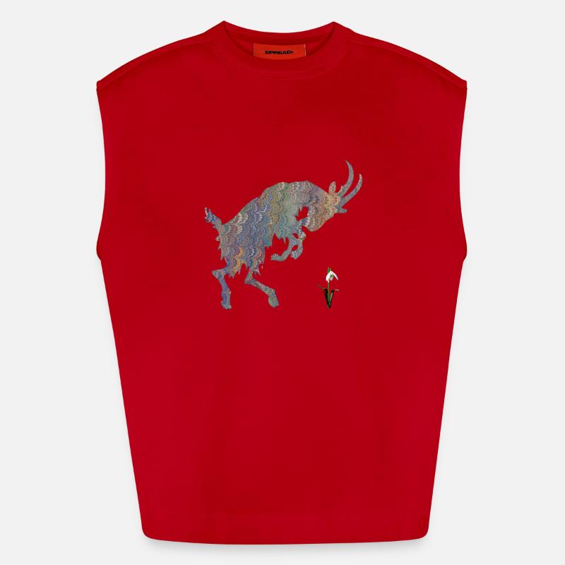 chèvre avec perce-neige e 49 Débardeur bio épais oversize fabriqué en UE