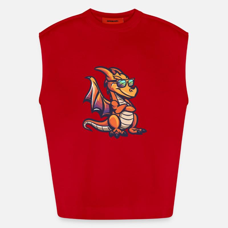Drache Cool Comic Heavyweight Oversized Organic Tank Top Made in EU