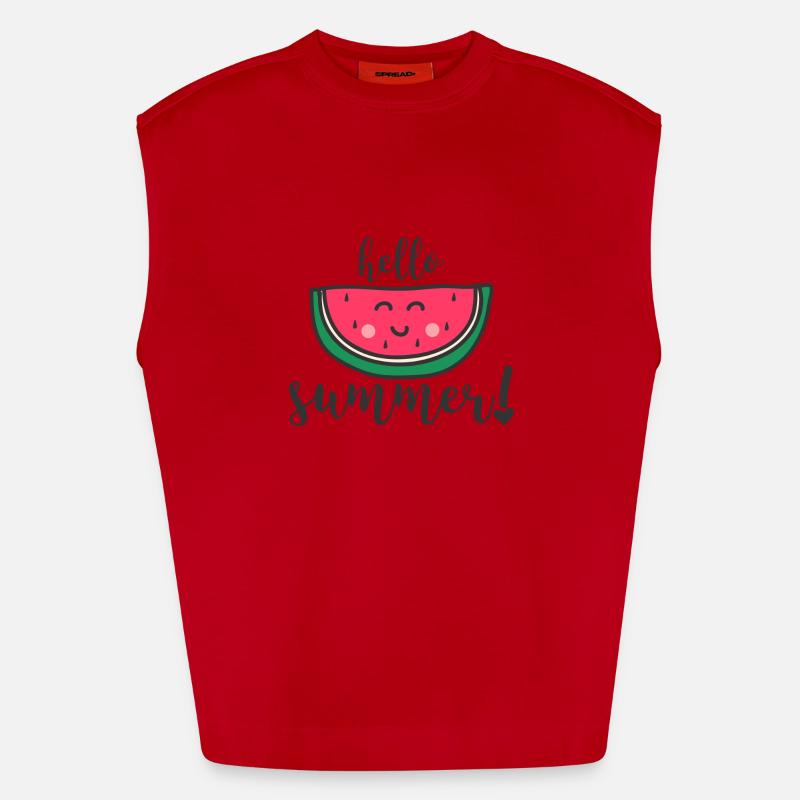 HELLO SUMMER - Heavyweight Oversized Organic Tank Top Made in EU - red