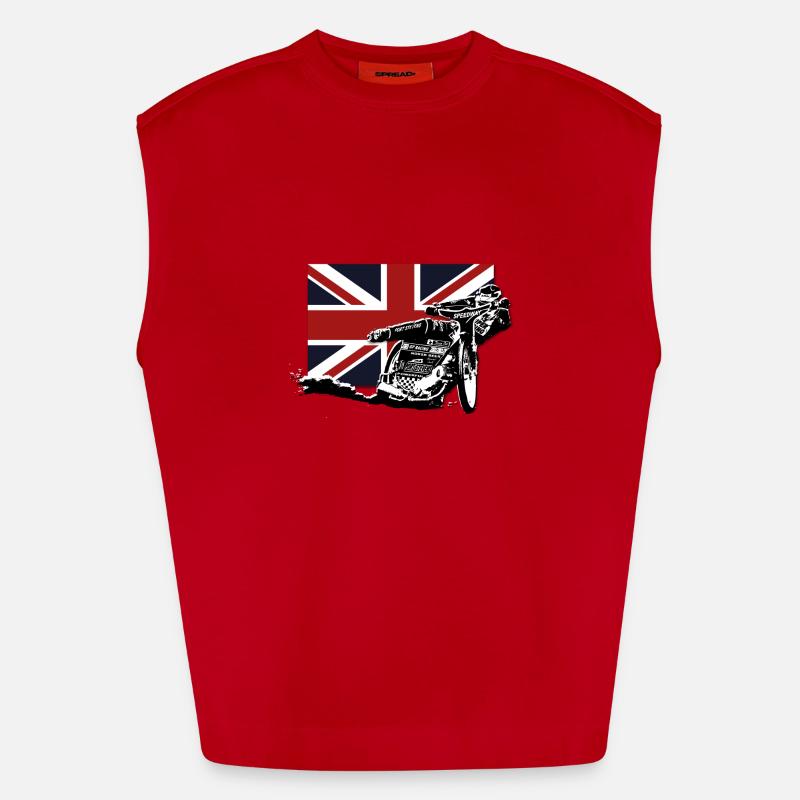 Speedway - Union Jack - Heavyweight Oversized Organic Tank Top Made in EU - red