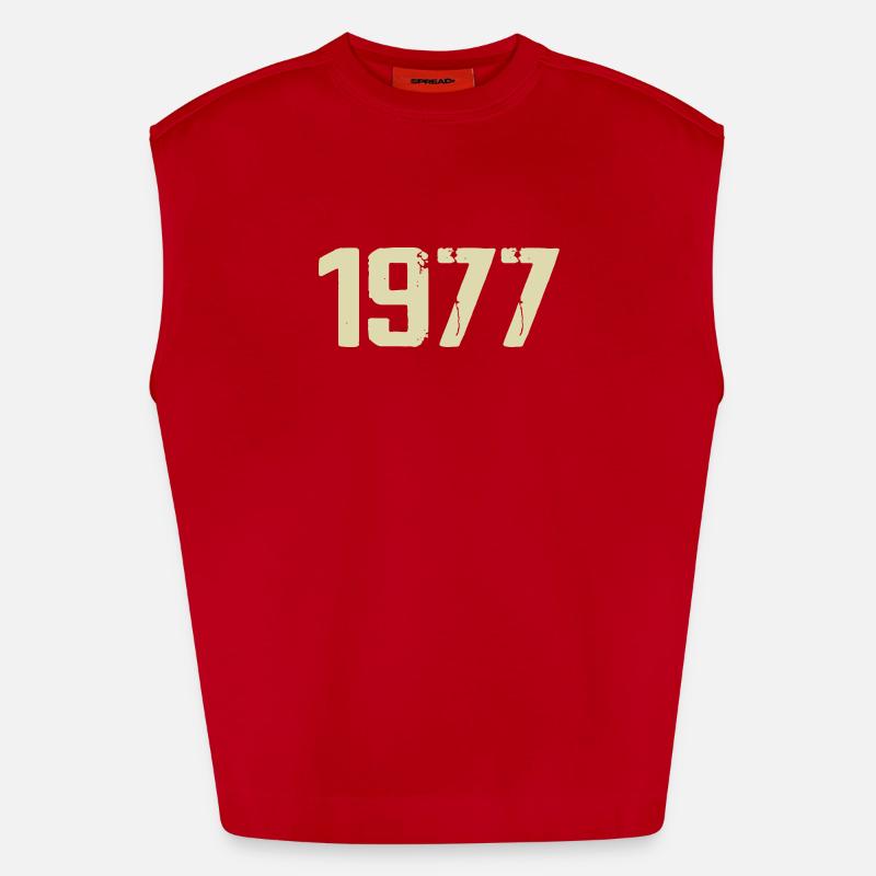 Jubilee 1977 - Heavyweight Oversized Organic Tank Top Made in EU - red