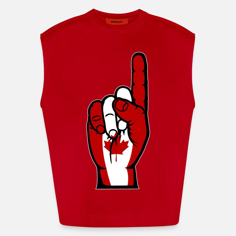 Drapeau du Canada numéro 1 Débardeur bio épais oversize fabriqué en UE