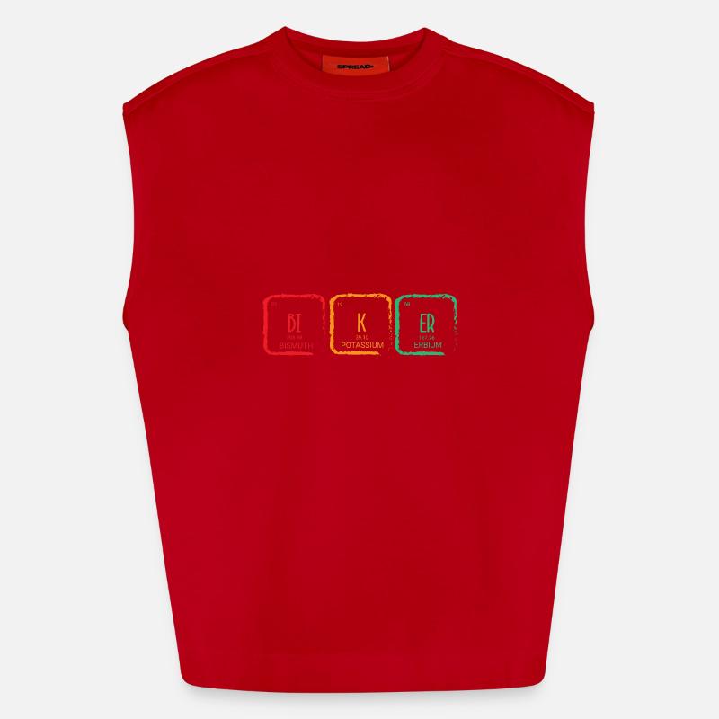 Periodic table - Heavyweight Oversized Organic Tank Top Made in EU - red