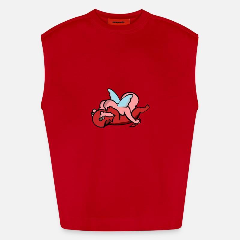 Playing angels and devils hug my hug Heavyweight Oversized Organic Tank Top Made in EU