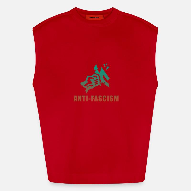 Anti fascism Heavyweight Oversized Organic Tank Top Made in EU