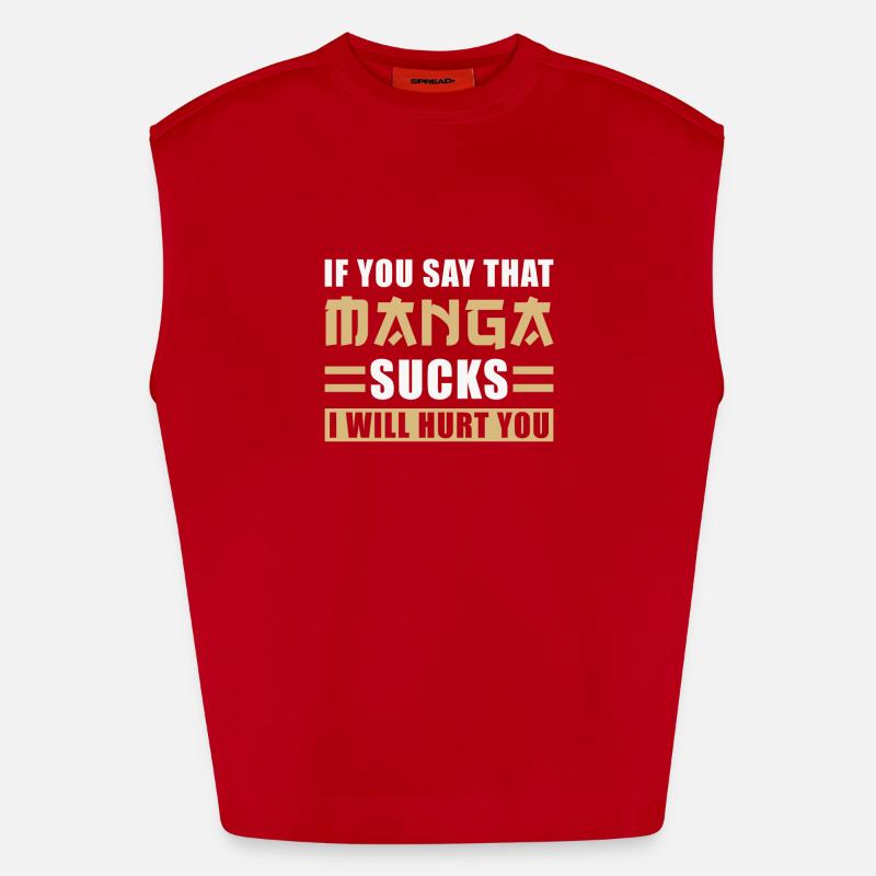 Manga - Heavyweight Oversized Organic Tank Top Made in EU - red