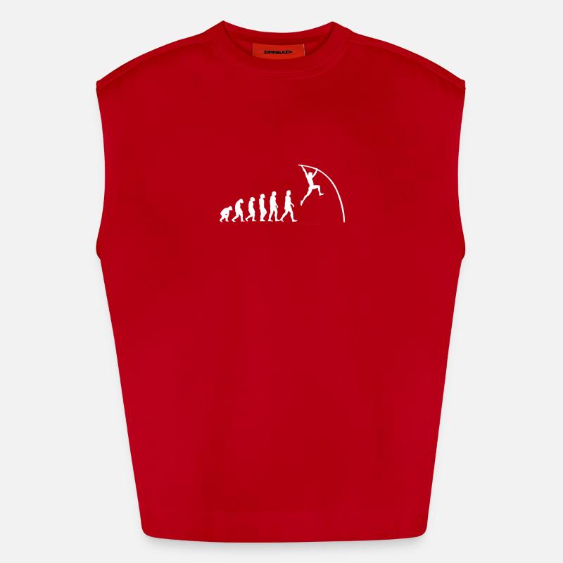 Pole Vaulting Evolution - Heavyweight Oversized Organic Tank Top Made in EU - red