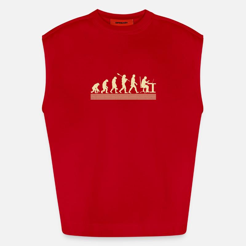 Evolution Des Computerprogrammierers - Heavyweight Oversized Organic Tank Top Made in EU - Rot