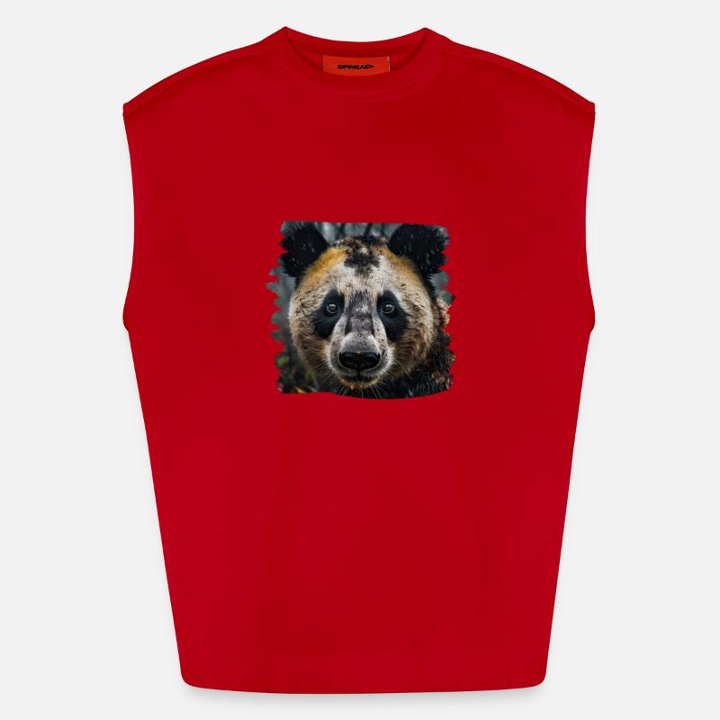 Pandas réaliste Panda Panda géant Débardeur bio épais oversize fabriqué en UE