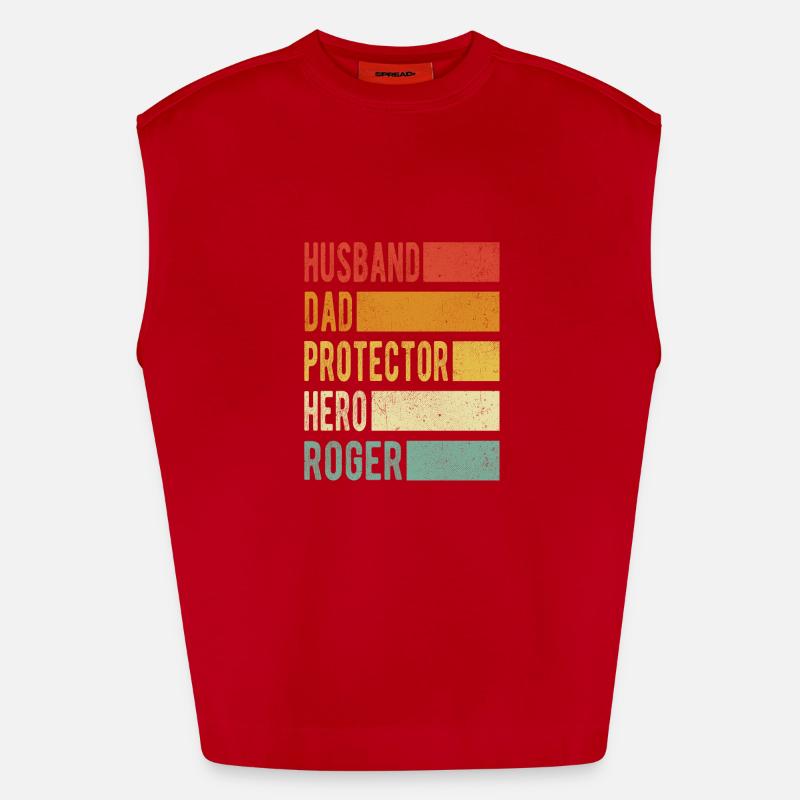 Roger Name Dad Gift Heavyweight Oversized Organic Tank Top Made in EU