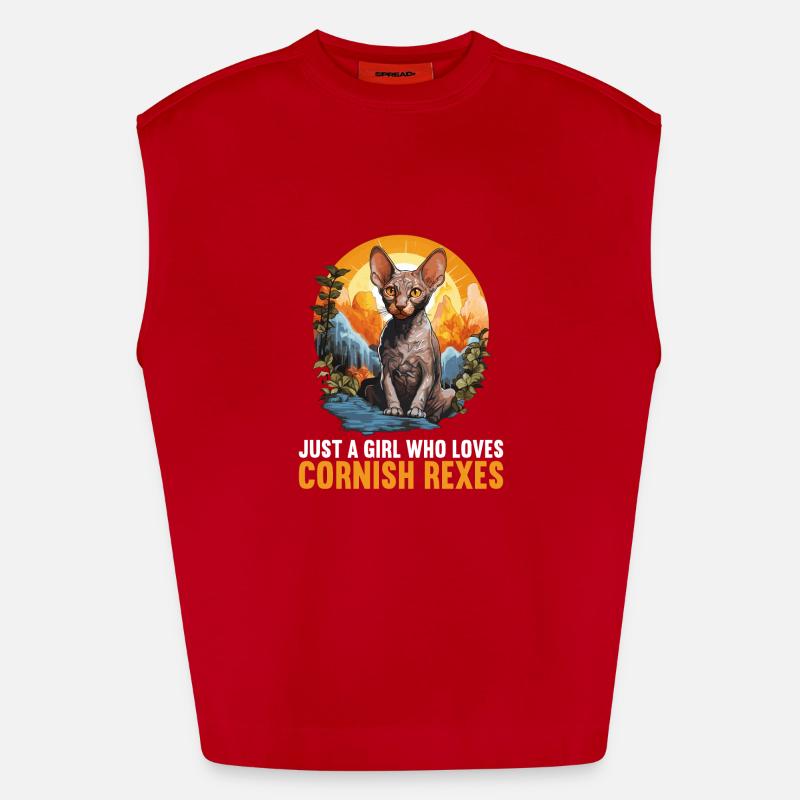 Cornish Rex Kätzchen Cornish Rex Katze Heavyweight Oversized Organic Tank Top Made in EU