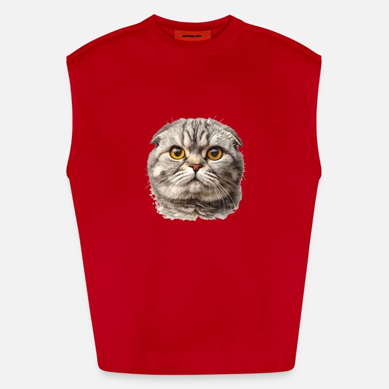 Scottish Fold Kitten Scottish Fold chat Débardeur bio épais oversize fabriqué en UE