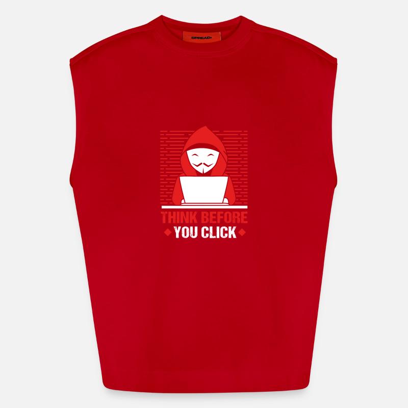 Cybersecurity Cyber Programmer Hacker - Heavyweight Oversized Organic Tank Top Made in EU - red